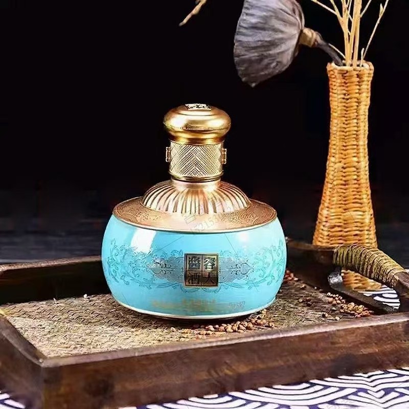 噴釉玻璃白酒瓶500ml 空酒瓶全套高檔噴涂酒瓶全套包裝禮盒可烤花