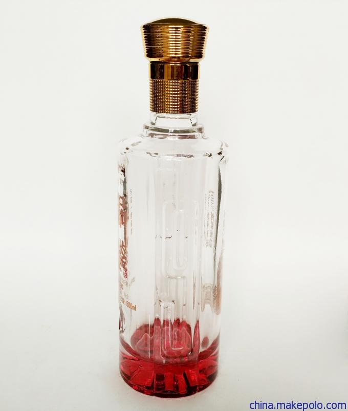 熱銷新款高檔晶白料玻璃酒瓶 500ml白酒瓶 烤花彩色噴涂酒水瓶
